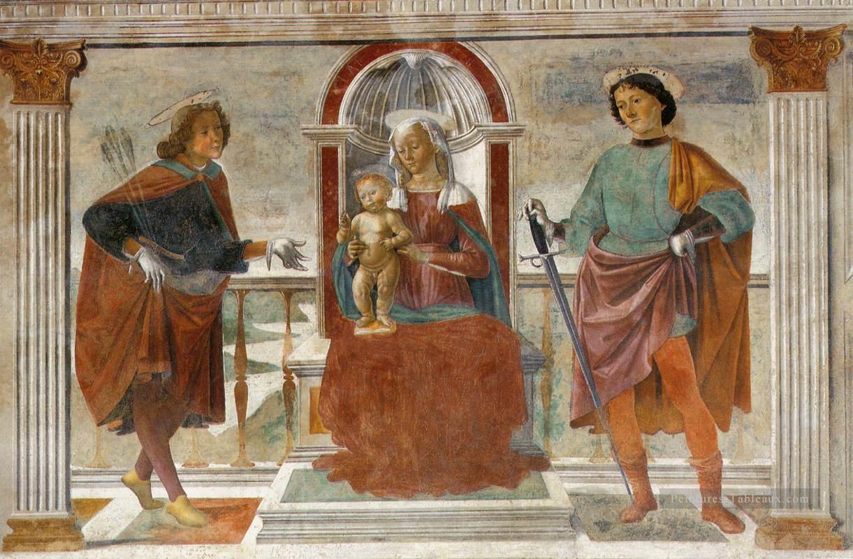 Vierge à l’Enfant avec St Sébastien et St Julian Renaissance Florence Domenico Ghirlandaio Peintures à l'huile